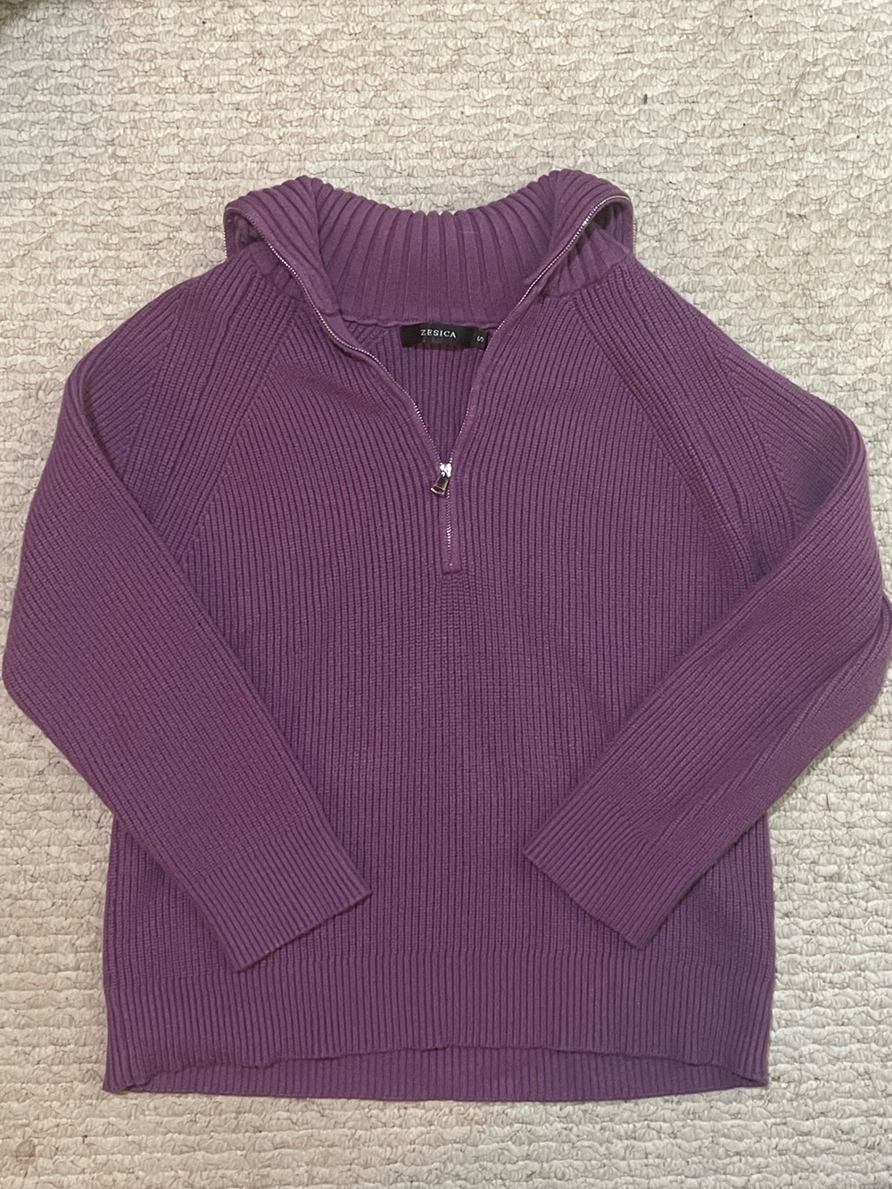 Zesica Purple Knit Quarter Zip